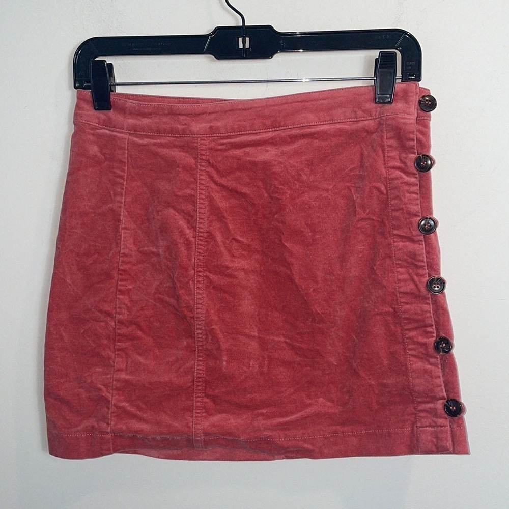 Forever 21 salmon pink velvet skirt women junior size medium